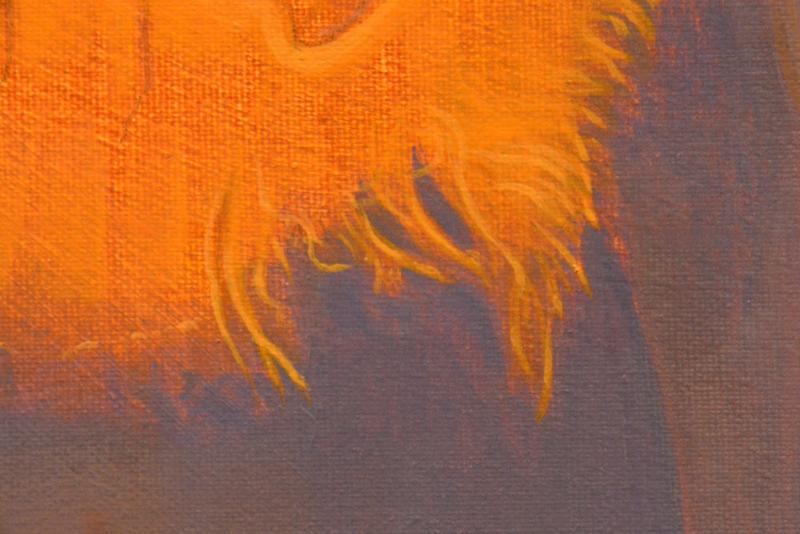 Brave boy, unique, painting, hand-painted one-of-a-kind piece, 120 x 90 cm, framed with beech bar