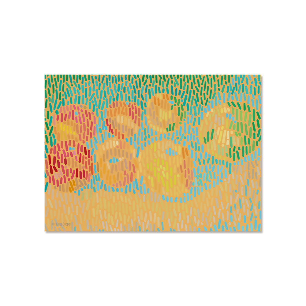 postcard set colorful apples