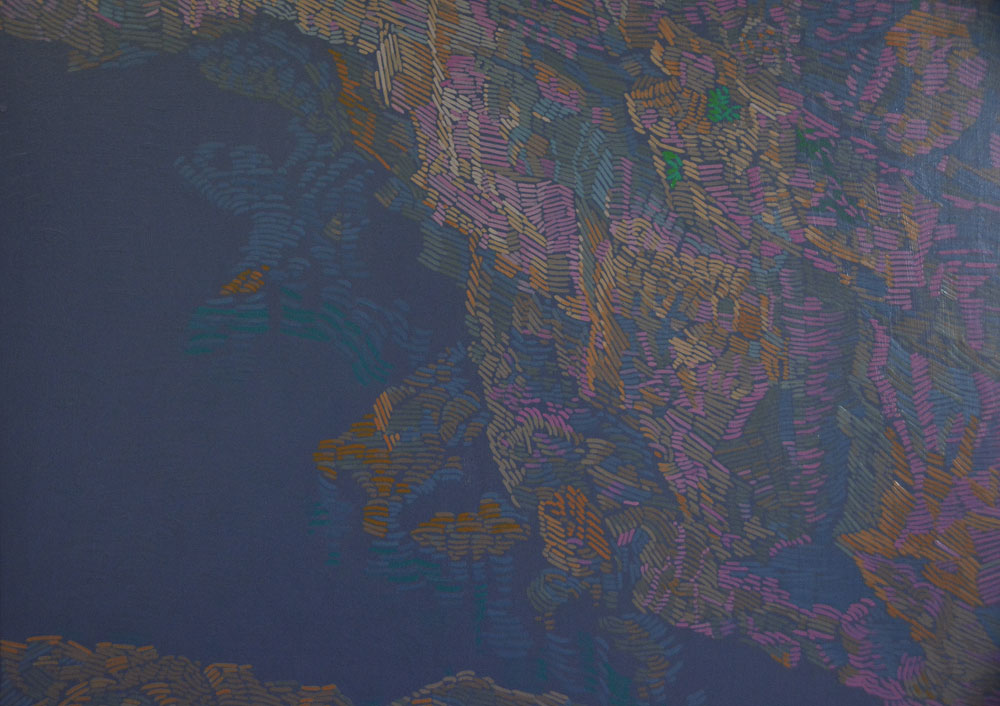 Rocky Coast 5, unique painting, hand-painted single piece, 120 x 90 cm, framed with beech frame
