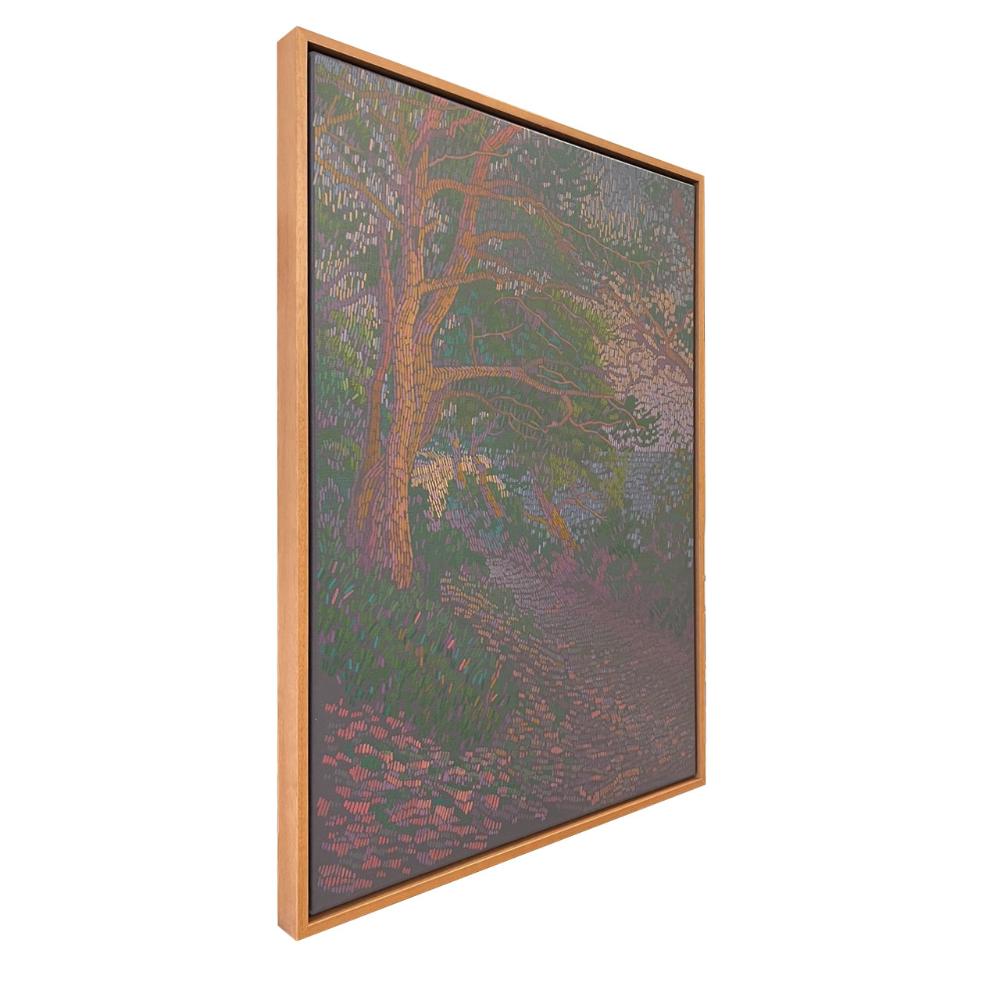 Pines and trees, unique, painting, hand-painted unique piece, 70 x 50 cm, with frame