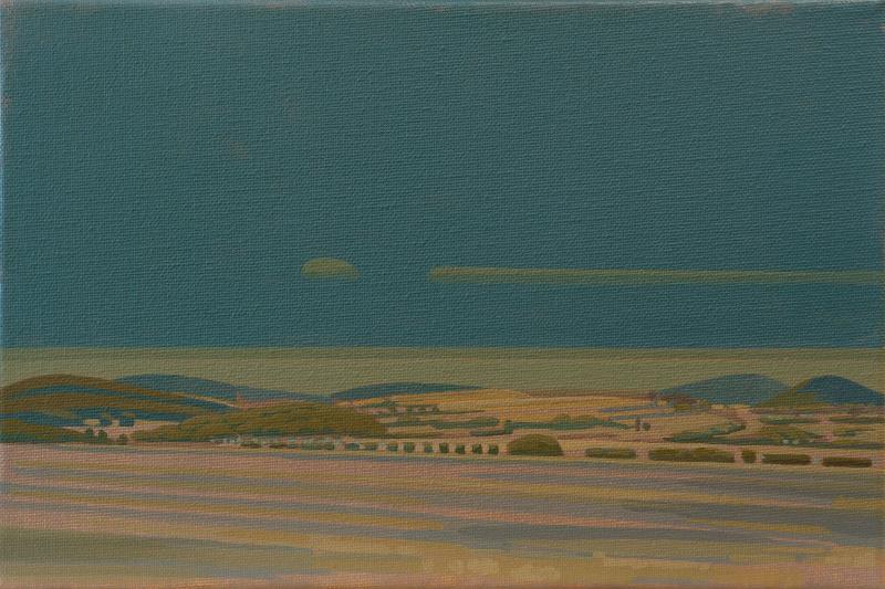 On the Sichelsberg, unique, painting, hand-painted unique piece, 30 x 20 cm, acrylic paint on canvas