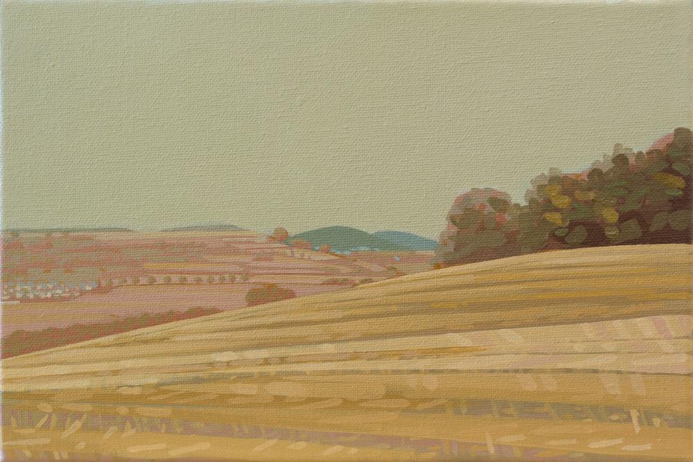 Pastel country, unique, painting, hand-painted unique piece, 30 x 20 cm, acrylic paint on canvas