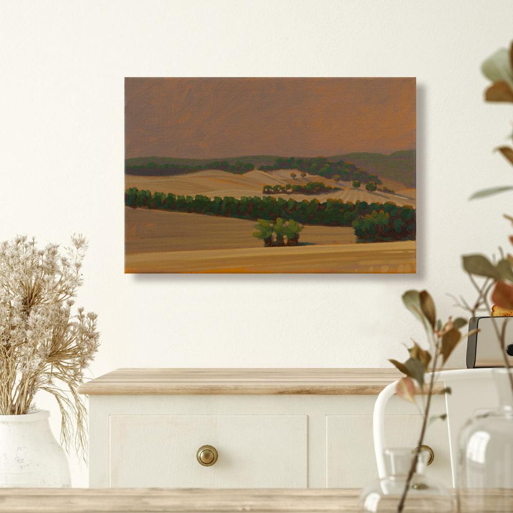 View on fields, canvas print, 30x20 cm, 60x40 cm