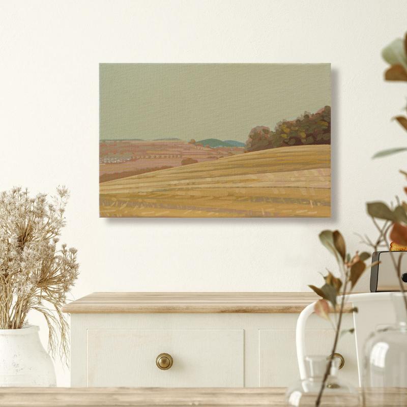 Pastel country, unique, painting, hand-painted unique piece, 30 x 20 cm, acrylic paint on canvas