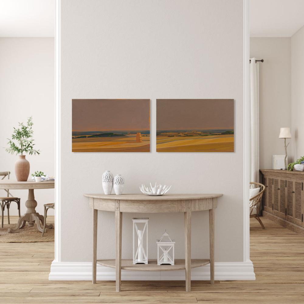 Golden Fields 1, unique, painting, hand-painted one-of-a-kind piece, 30 x 20 cm, acrylic paint on canvas