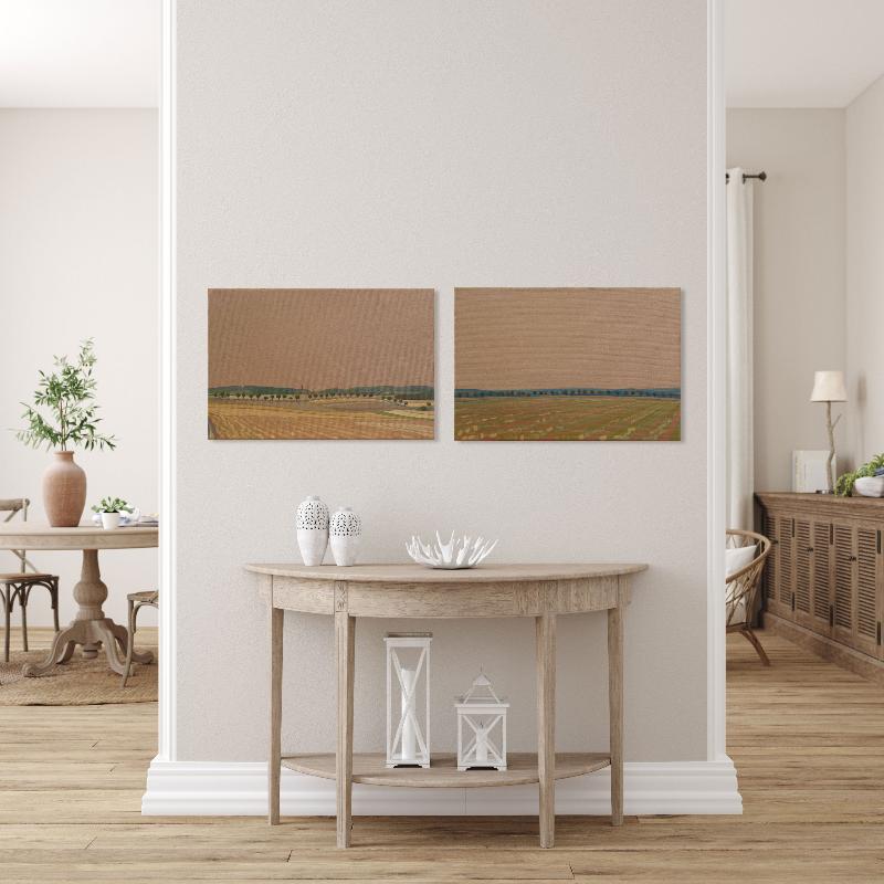 Summer avenue, unique, painting, hand-painted unique piece, 30 x 20 cm, acrylic paint on canvas