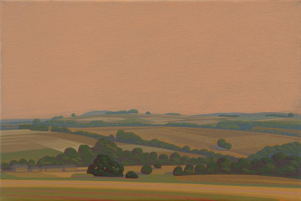 Blue horizon, unique, painting, hand-painted unique piece, 30 x 20 cm, acrylic paint on canvas