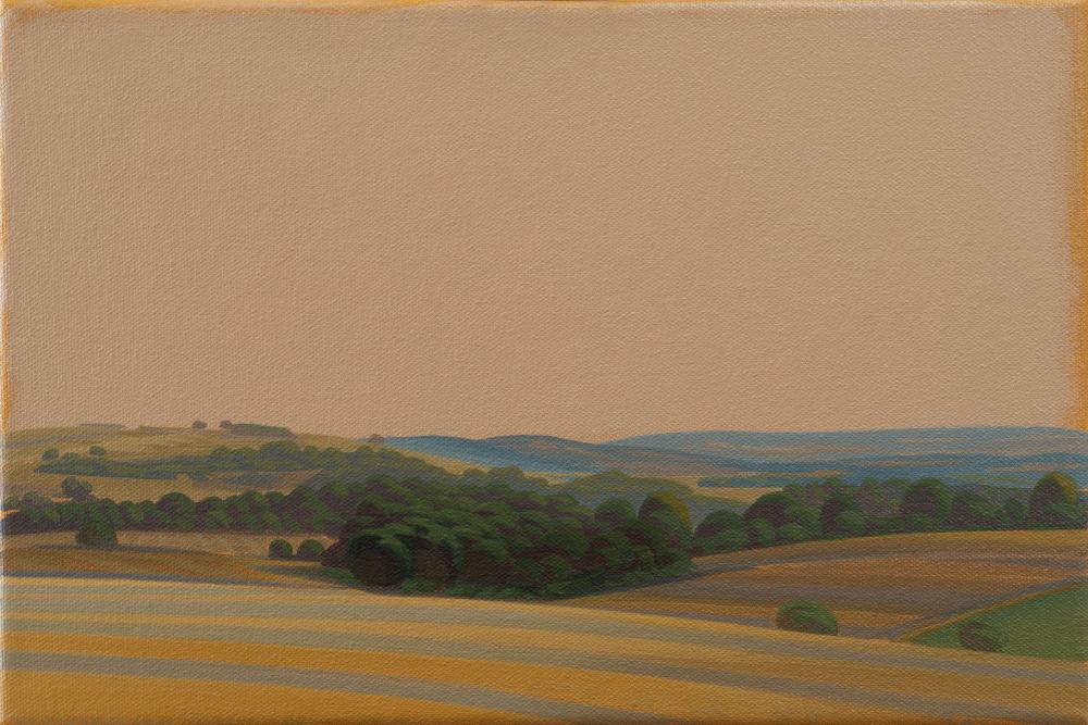 Green Valley, unique, painting, hand-painted unique piece, 30 x 20 cm, acrylic paint on canvas