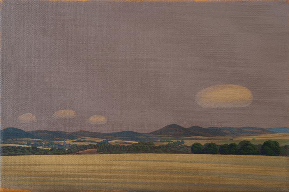 Four clouds, unique, painting, hand-painted unique piece, 30 x 20 cm, acrylic paint on canvas