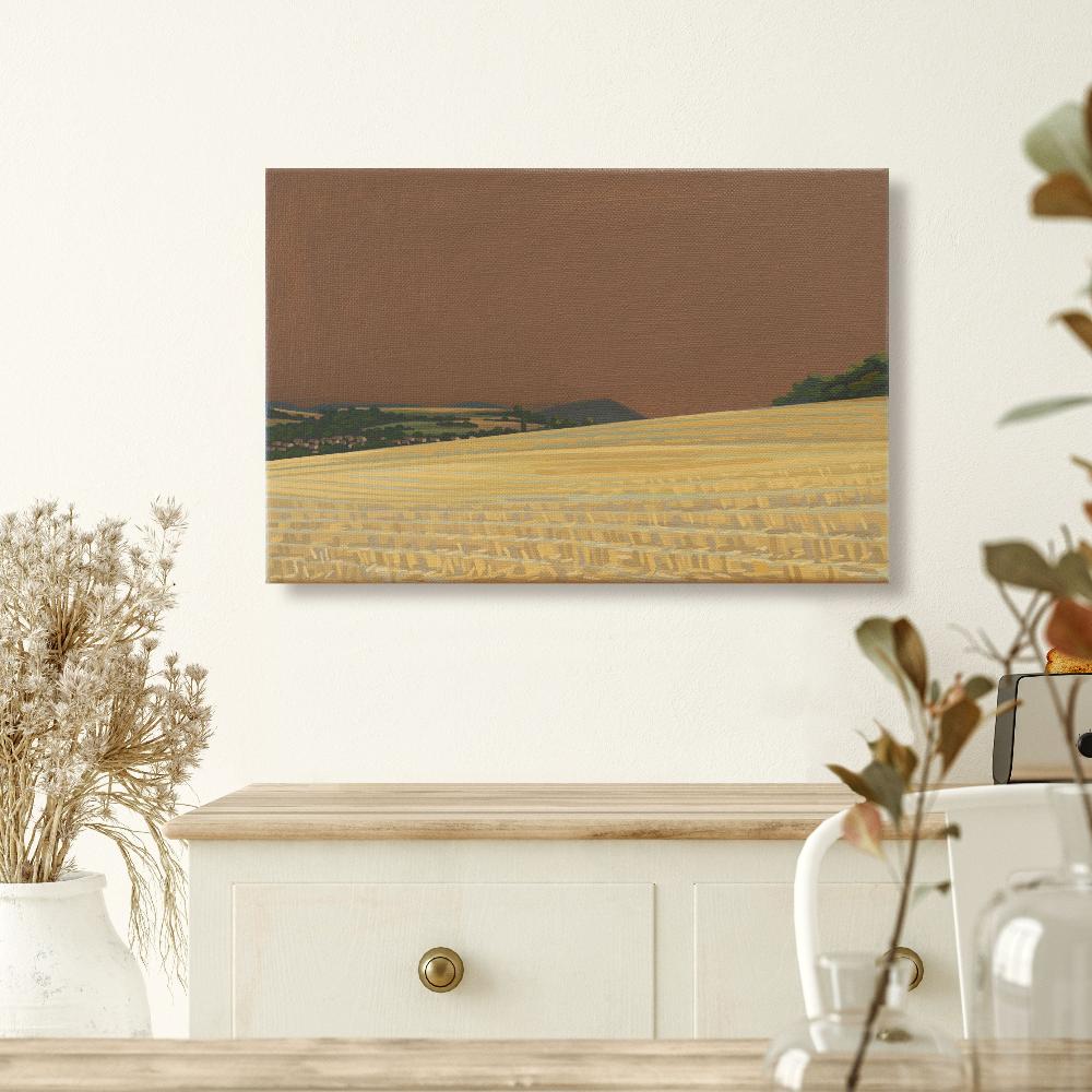 Landscape mown field, canvas print, 30x20 cm, 60x40 cm