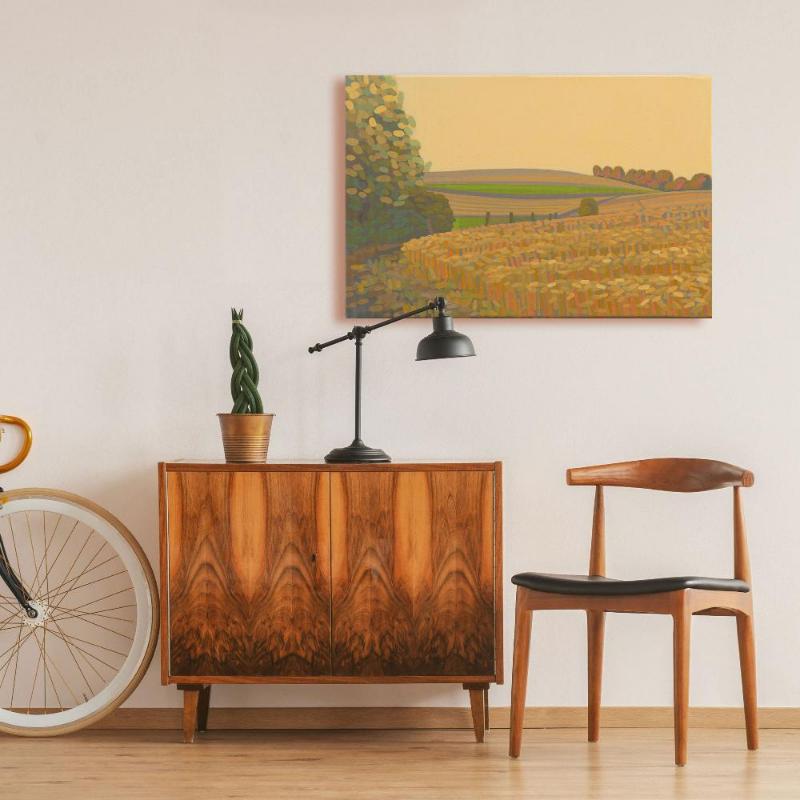 Landscape luminous field in summer, canvas print, 30x20 cm, 60x40 cm