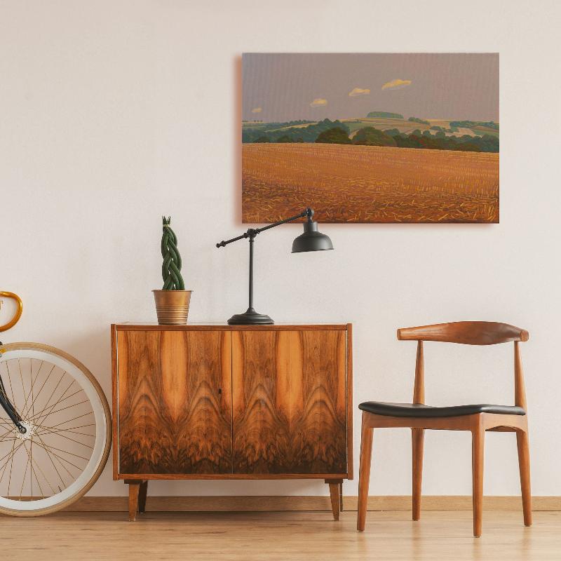 Landscape an four clouds, canvas print, 30x20 cm, 60x40 cm