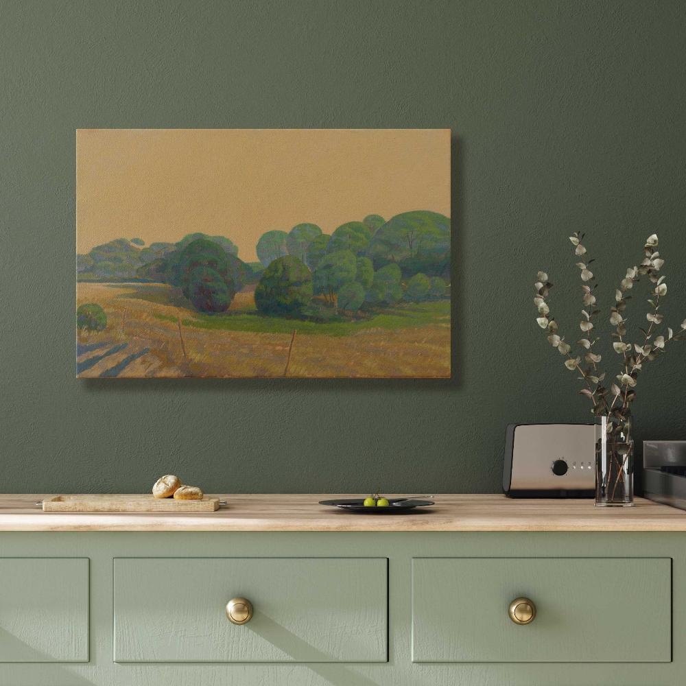 Landscape trees and stream, canvas print, 30x20 cm, 60x40 cm