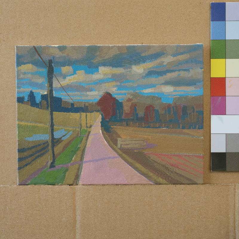 January, unique, painting, hand-painted unique piece, 20 x 15 cm, with picture frame