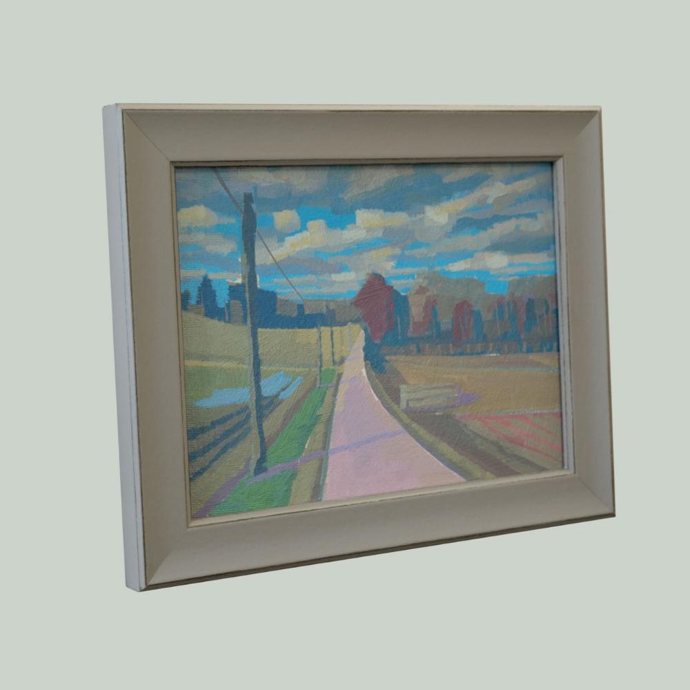 January, unique, painting, hand-painted unique piece, 20 x 15 cm, with picture frame