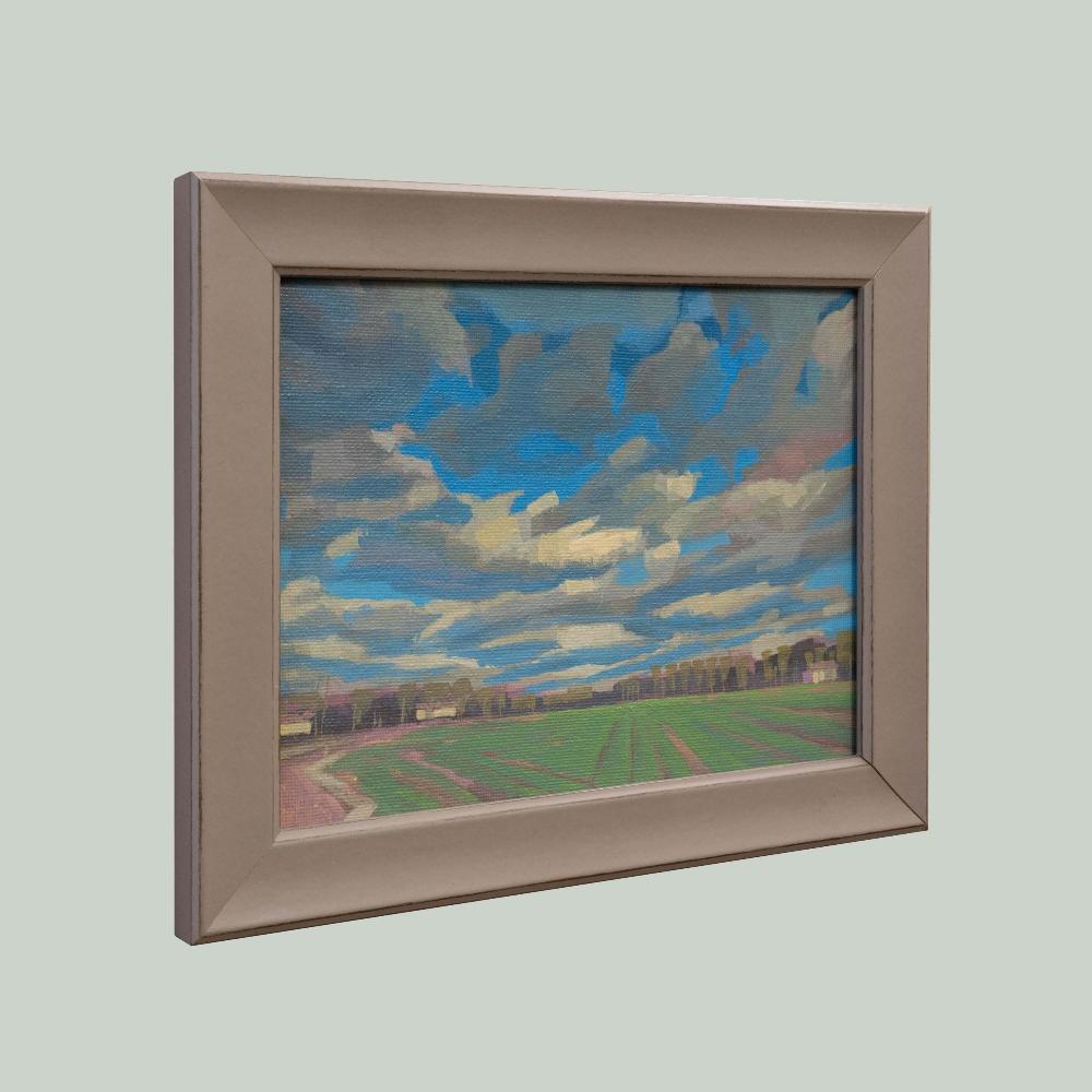 Waterworks, unique, painting, hand-painted unique piece, 20 x 15 cm, with picture frame