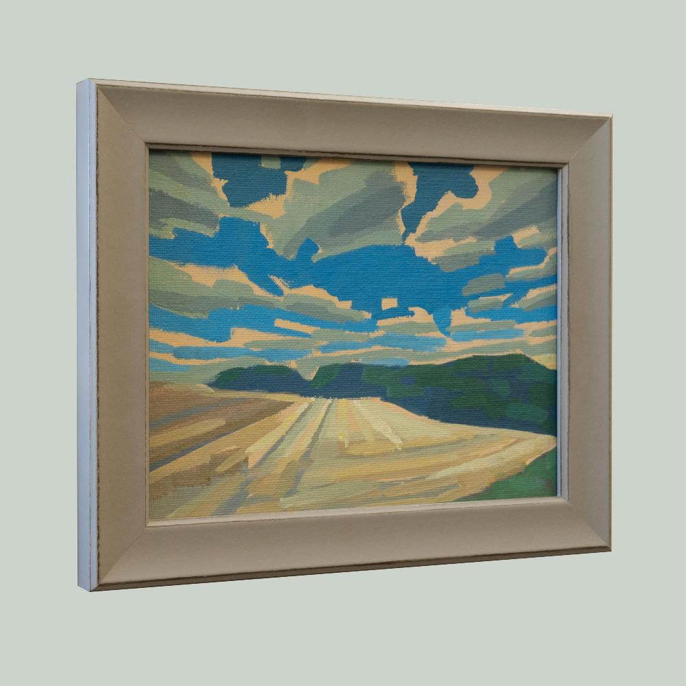 Cheerful, unique, painting, hand-painted unique piece, 20 x 15 cm, with picture frame
