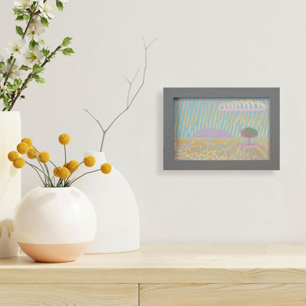 "Candy Land 1", unique painting, hand-painted single piece, 17.3 x 12.3 cm, with picture frame