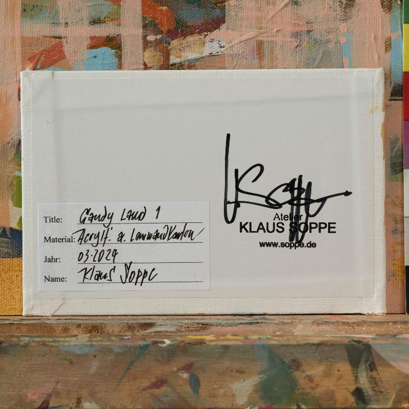 "Candy Land 1", unique painting, hand-painted single piece, 17.3 x 12.3 cm, with picture frame
