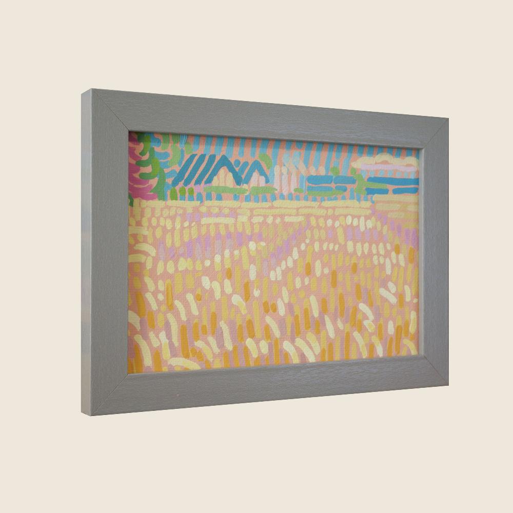 "Candy Land 4", unique painting, hand-painted single piece, 17.3 x 12.3 cm, with picture frame