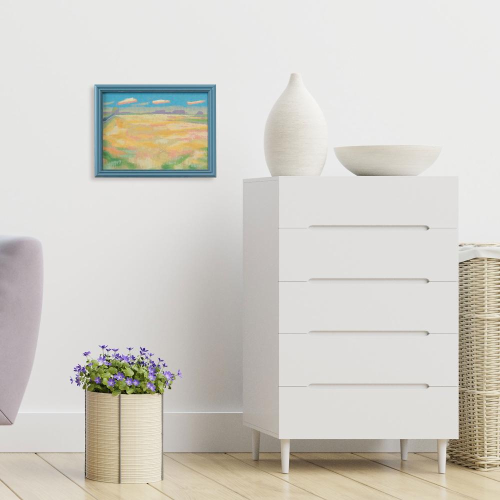 "Light", unique, painting, hand-painted unique piece, 22.3 x 17.3 cm, with picture frame