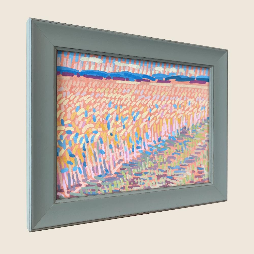 "Tree and ear of wheat", unique, painting, hand-painted unique piece, 22.3 x 17.3 cm, with picture frame
