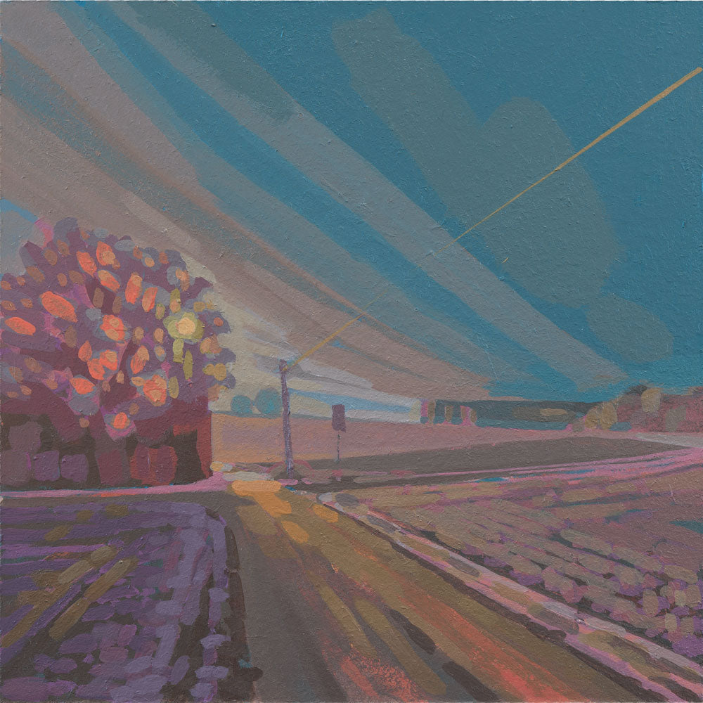 "Neujahrsmorgen", Unikat, Malerei, handgemaltes Einzelstück, 22 x 22 cm, mit Bilderrahmen