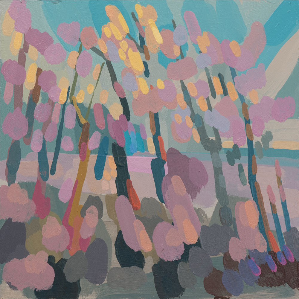 "Winter colours", unique painting, hand-painted single piece, 22 x 22 cm, with picture frame