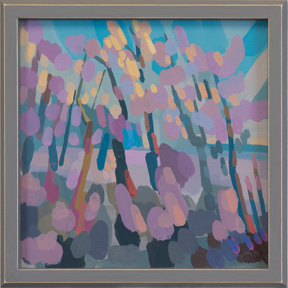 "Winter colours", unique painting, hand-painted single piece, 22 x 22 cm, with picture frame