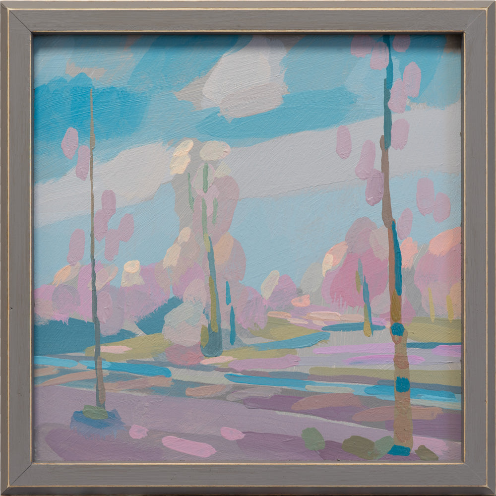 "Wintercloud", unique painting, hand-painted single piece,22 x 22 cm, with picture frame