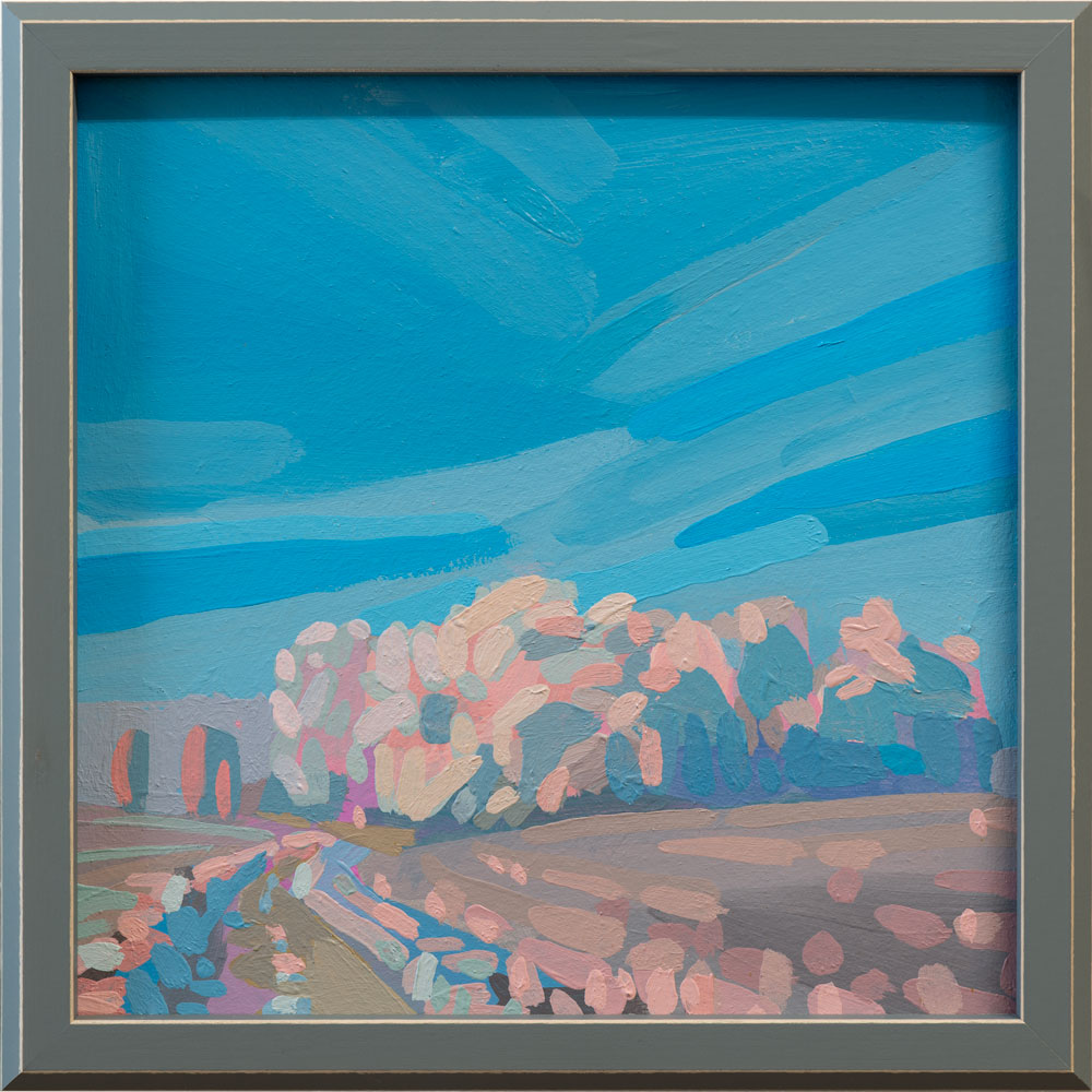 "Wonderland", unique painting, hand-painted single piece, 22 x 22 cm, with picture frame