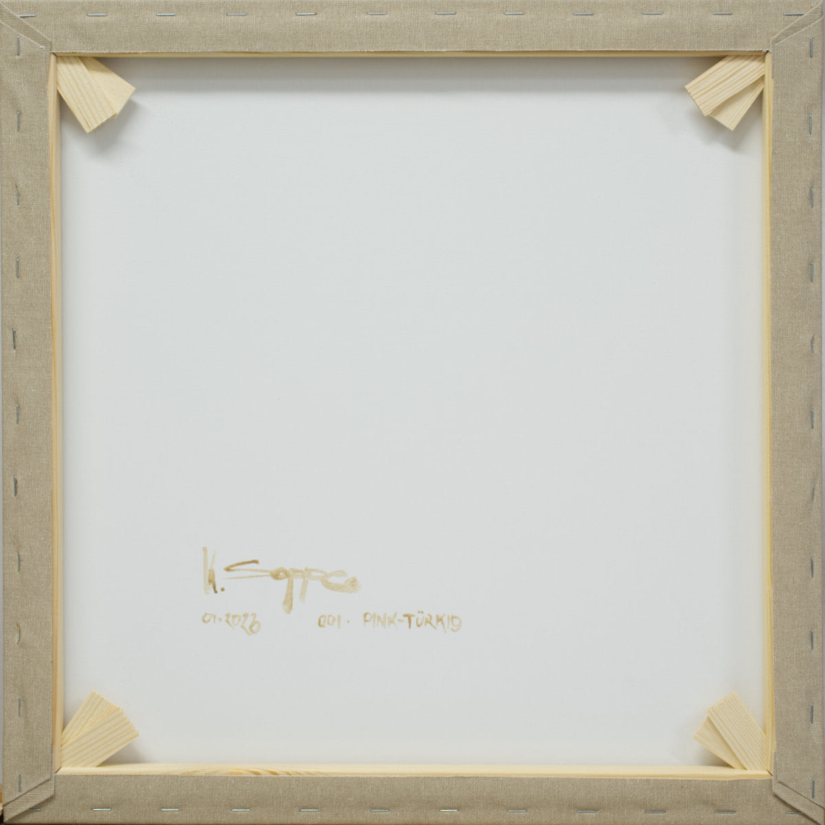 Painting Pink-Turquoise Complementary 001A, Unique piece, 50x50cm