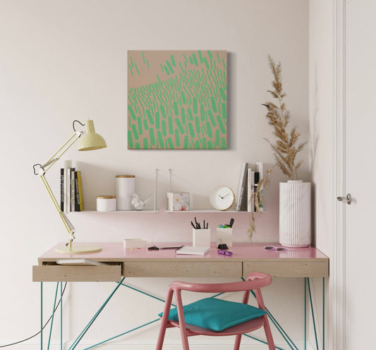 Malerei Rosa-Grün Komplementär 005A, Unikat, 50x50cm