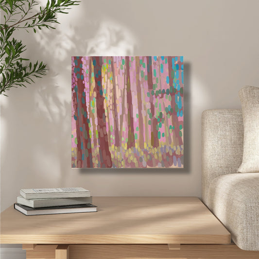 Original painting red turquoise complementary 008B, unique painting, 50x50cm