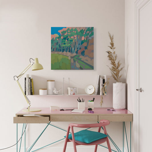 Malerei Kiefernwald, handgemaltes Unikat, Natur, Landschaftsmalerei, Acrylmalerei 40x40cm