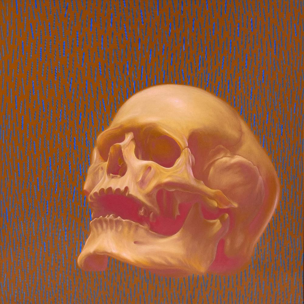 Vanitas 1, unique, painting, hand-painted one-of-a-kind piece, 90 x 90 cm, framed with beech strip