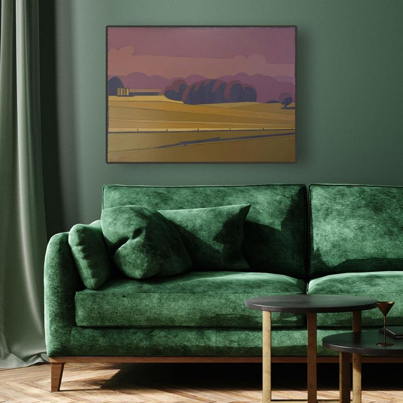 Luminous fields, unique, painting, hand-painted unique piece, 68 x 52 cm, with frame