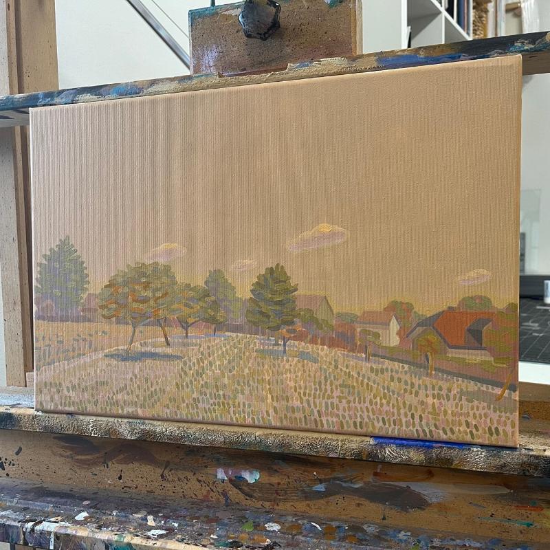 Small orchard, unique, painting, hand-painted unique piece, 45 x 30 cm, acrylic paint on canvas