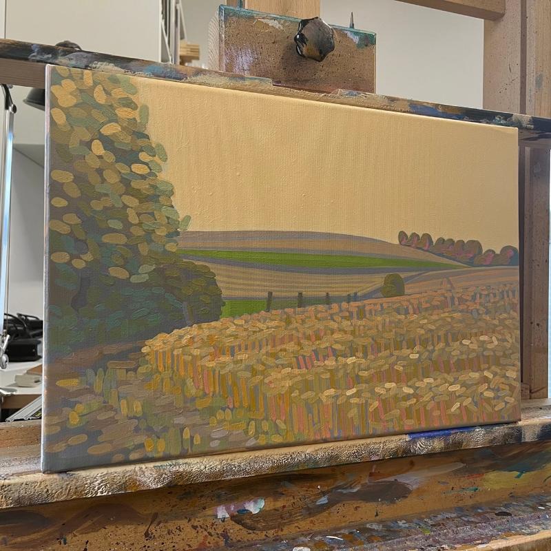 Luminous field, unique, painting, hand-painted unique piece, 45 x 30 cm, acrylic paint on canvas