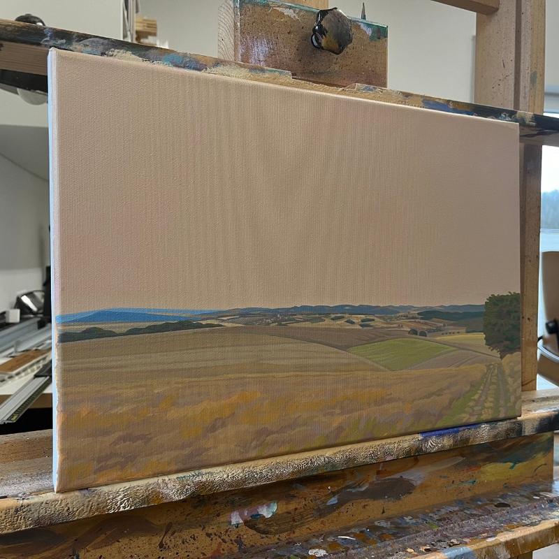July fields, unique, painting, hand-painted unique piece, 45 x 30 cm, acrylic paint on canvas
