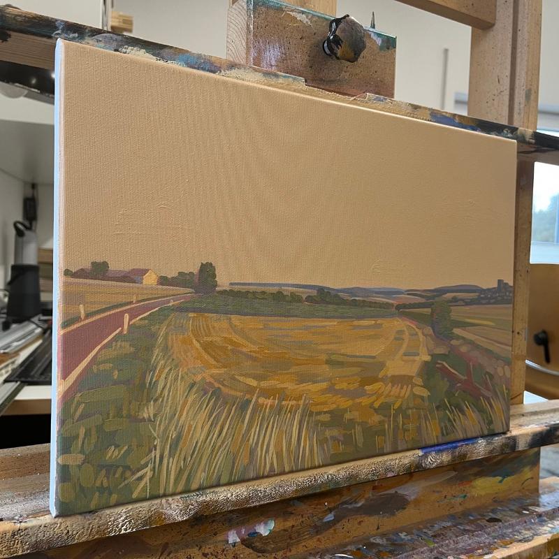 Country road, unique, painting, hand-painted unique piece, 45 x 30 cm, acrylic paint on canvas