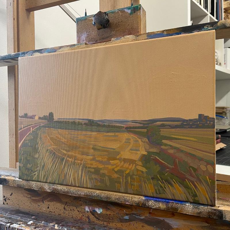 Country road, unique, painting, hand-painted unique piece, 45 x 30 cm, acrylic paint on canvas