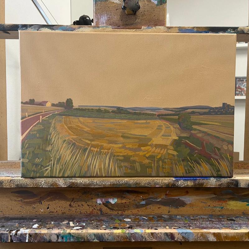 Country road, unique, painting, hand-painted unique piece, 45 x 30 cm, acrylic paint on canvas