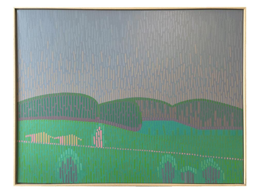 Landscape Complementary 3, unique, painting, hand-painted unique piece, 68 x 52 cm, with frame strip