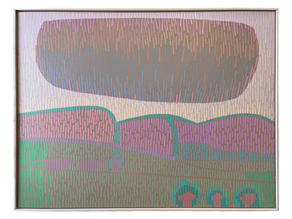 Landscape Complementary 5, unique, painting, hand-painted unique piece, 68 x 52 cm, with frame strip