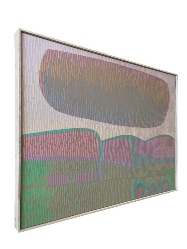 Landscape Complementary 5, unique, painting, hand-painted unique piece, 68 x 52 cm, with frame strip
