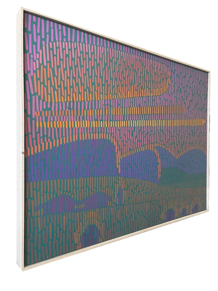 Landscape Complementary 1, unique, painting, hand-painted unique piece, 68 x 52 cm, with frame strip