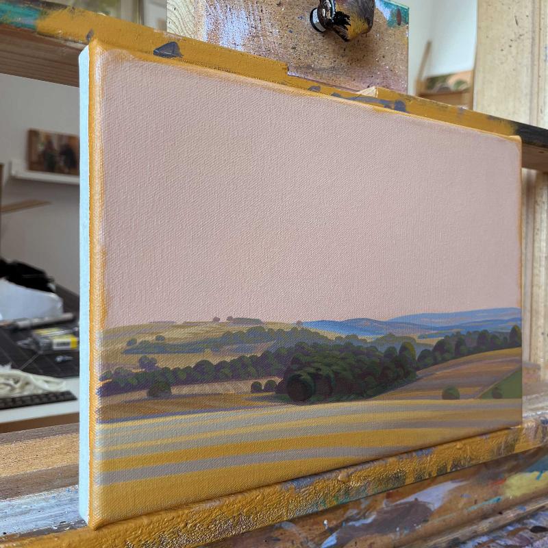Green Valley, unique, painting, hand-painted unique piece, 30 x 20 cm, acrylic paint on canvas