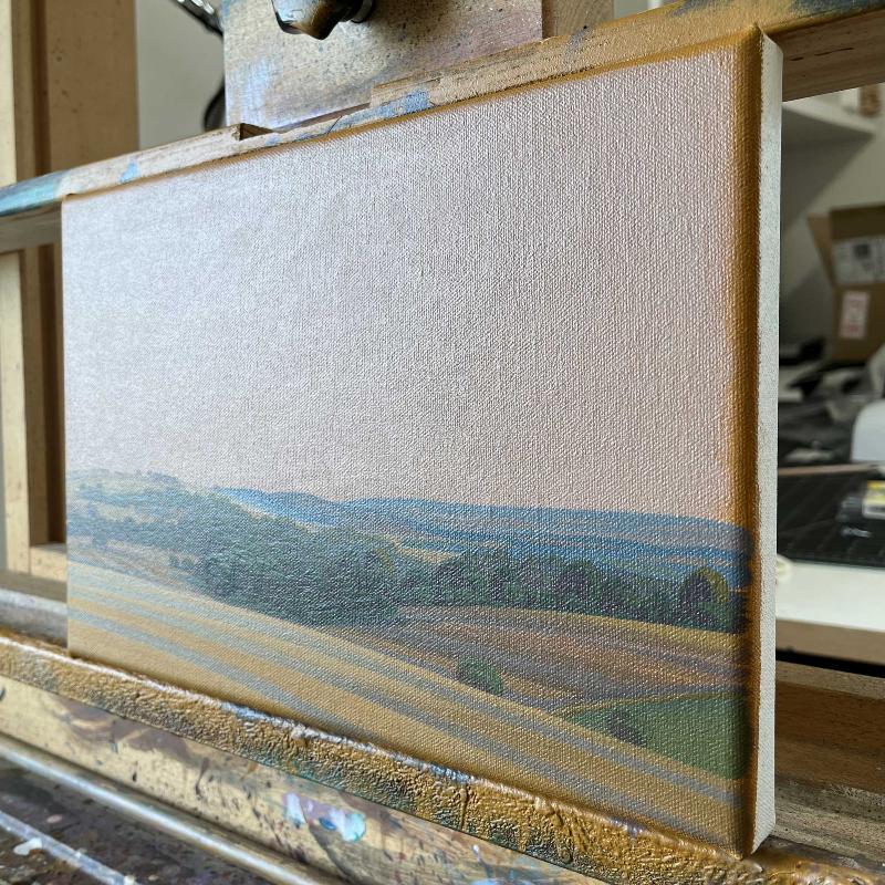Green Valley, unique, painting, hand-painted unique piece, 30 x 20 cm, acrylic paint on canvas
