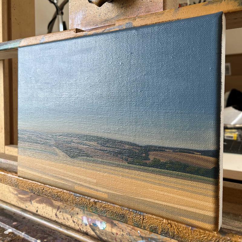 Blue sky, unique, painting, hand-painted unique piece, 30 x 20 cm, acrylic paint on canvas